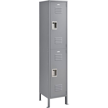 Global Industrial Louvered Door Locker, 18 in W, 21 in D, 78 in H, Gray 290609